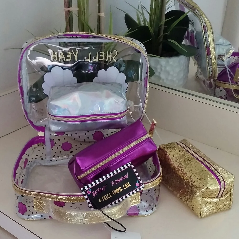 Betsey Johnson makeup storage cases. Set of 4. NWT